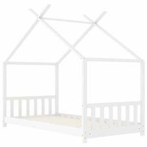 Cadru de pat de copii, alb, 80 x 160 cm, lemn masiv de pin