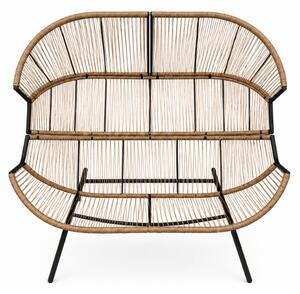 Canapea de gradina AURELO cu doua locuri 146 cm, maro