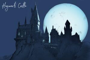 Poster de artă Harry Potter - Hogwarts Castlle, (40 x 26.7 cm)