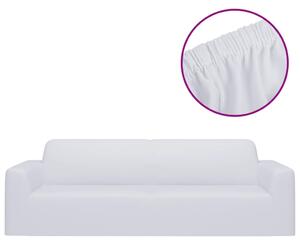 Husă elastică pentru canapea cu 3 locuri poliester jersey alb