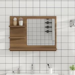 Oglindă de baie, stejar maro, 60x10,5x45 cm, lemn compozit