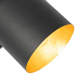 Lampă de podea modernă neagră cu aur reglabil - Morik