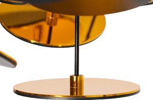 Plafoniera design negru cu auriu 54cm 3 lumini - Cerchio