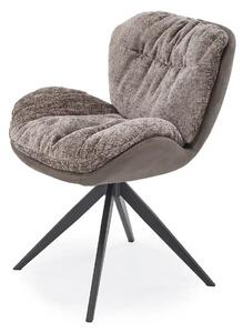 Scaun rotativ K599, gri/negru, stofa/piele ecologica/metal, 62x67x85 c
