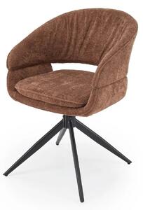 Scaun rotativ K602, maro/negru, stofa plusata/metal, 57x62x82 cm