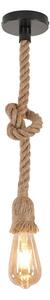 Lustra Ropily metal natural si iuta 100 cm