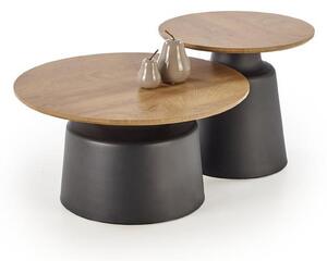 Set 2 masute cafea MALOMI, stejar/negru