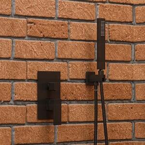 Invena Paros set de duș ascuns cu duș de ploaie negru BS-09-004