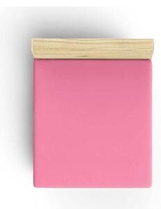 Cearceaf roz din bumbac cu elastic 140x200 cm – Mijolnir
