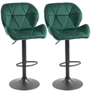 Set 2 scaune de bar, rotative, inaltime reglabila, verzi HOMCOM | Aosom RO