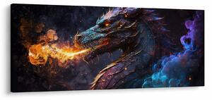 Tablou - Dragon scuipând flăcări (120x50 cm)