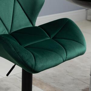 HOMCOM set 2 scaune de bar, rotative, inaltime reglabila, verzi | Aosom Ro