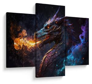 Tablou - Dragon scuipând flăcări (90x60 cm)