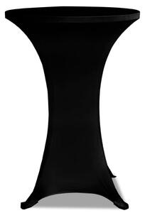 Husă de masă cu picior Ø70 cm, 2 buc., negru, elastic
