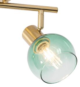 Spot Art Deco auriu cu sticla verde 2 lumini - Vidro