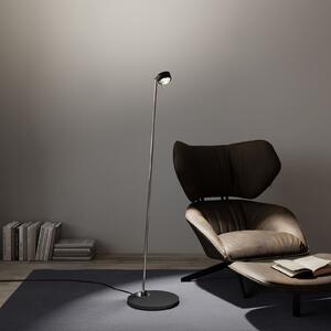 Top Light Puk! 80 Floor LED lentile clare/mate negru/crom, reglabil, Negru, Camera de zi / sufragerie, Metal, Modern