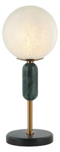 Viokef Polly lampă de masă abajur sticlă, element marmură, Verde, Camera de zi / sufragerie, Piatră