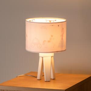 Maco Design Lampa de masă pentru copii Mathilde, cu trei picioare, Alb, Camera copiilor, Lemn, Umbră de masă