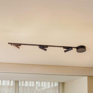 Lindby Sistem de șine 48V Lumaro, 3 benzi LED, negru, CCT, reglabil, Negru, Camera de zi / sufragerie, Aluminiu, Modern, Plafon cu flacără multiplă