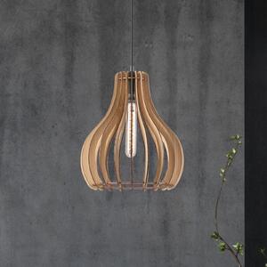 Envostar Falou lampă suspendată, stejar, Ø 25 cm, reglabil, Lemn, Camera de zi / sufragerie, Lemn, Scandinavă