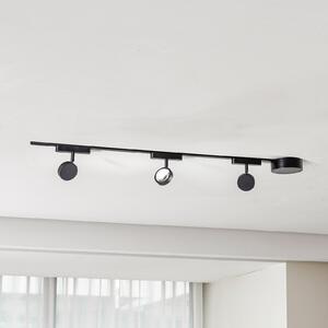 Lindby Sistem de șine 48V Lumaro, spoturi, 3 becuri, negru, Ø 7,3cm, reglabil, Negru, Camera de zi / sufragerie, Aluminiu, Modern