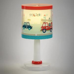 Dalber Lampa de masă pentru copii Police, G4, Ø 15 cm, Alb, Camera copiilor, Plastic