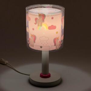 Dalber Lampa de masă pentru copii Unicorns, G4, Ø 15 cm, Roz / Rosé, Camera copiilor, Plastic