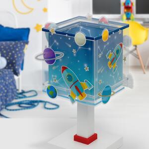 Dalber Lampa de masă pentru copii Rocket, G4, lățime 14 cm, Albastru, Camera copiilor, Plastic