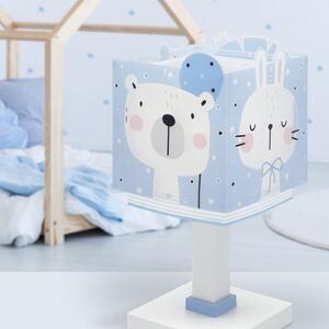 Dalber Lampă de masă pentru copii Baby Jungle, albastră, G4, lățime 14 cm, Albastru, Camera copiilor, Plastic