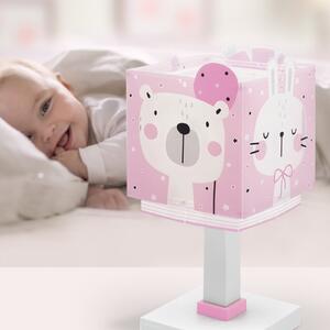 Dalber Lampa de masă pentru copii Baby Jungle, roz, G4, lățime 14 cm, Roz / Rosé, Camera copiilor, Plastic
