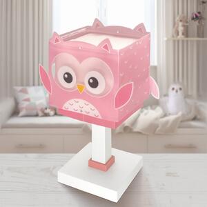 Dalber Lampa de masă pentru copii Little Pink Owl, G4, lățime 14 cm, Roz / Rosé, Camera copiilor, Plastic