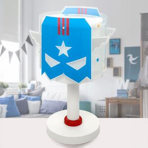 Dalber Lampa de masă pentru copii Blue Hero, G4, Ø 15 cm, Albastru, Camera copiilor, Plastic