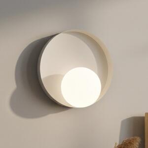 EMIBIG LIGHTING Aplică de perete Kido K1, bej, oțel/sticlă, Ø 20 cm, reglabil, Bej, Camera de zi / sufragerie, Metal, Modern
