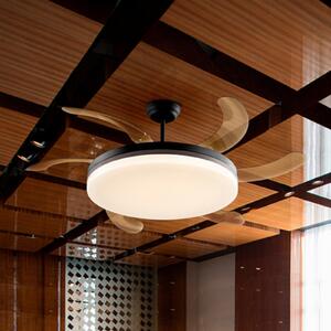 Schuller Valencia Ventilator de tavan cu LED Vento negru/bronz/fum Ø 150, silențios, reglabil, Gri, Camera de zi / sufragerie, Plastic, Modern