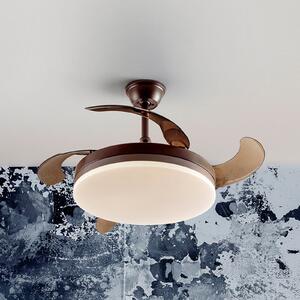 Schuller Valencia Ventilator de tavan cu LED Vento maro/gri fumuriu DC Ø 100 cm silențios, reglabil, Gri, Camera de zi / sufragerie, Plastic, Modern