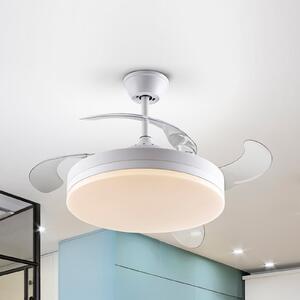 Schuller Valencia Ventilator de tavan cu LED Vento alb/gri fumuriu DC, Ø 100 cm silențios, reglabil, Gri, Camera de zi / sufragerie, Plastic, Modern