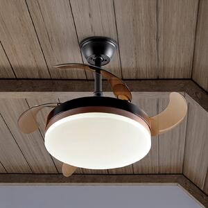 Schuller Valencia Ventilator de tavan cu LED Vento negru/bronz/fum Ø 90 cm silențios, reglabil, Gri, Camera de zi / sufragerie, Plastic, Modern