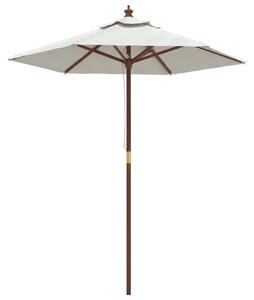 Umbrelă de soare de grădină stâlp din lemn nisipiu 196x231 cm