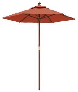 Umbrelă de soare de grădină stâlp din lemn cărămiziu 196x231 cm