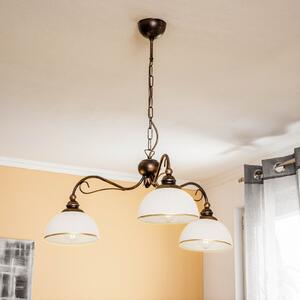 Jupiter Lampă suspendată Casale, 3 becuri Ø 74cm, reglabil, Bronz / Alamă Veche, Camera de zi / sufragerie, Metal, Antichitate