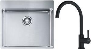 Set chiuveta din otel Franke Box 127.0369.295, baterie bucătărie Franke Lina 115.0626.019
