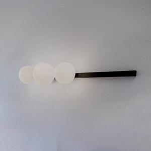 ALDEX Aplică de perete Garda 3, negru, metal, sticlă, 3 becuri, reglabil, Negru, Camera de zi / sufragerie, Metal, Modern