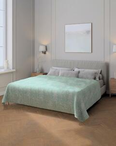 Cuvertură pled 220x260 cm culoare verde Țesătură împletitură, cu model