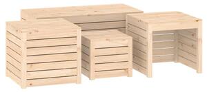 Set cutii de grădină, 4 piese, lemn masiv de pin