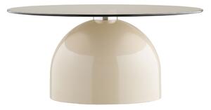 Măsuță de cafea bej rotundă cu blat din sticlă ø 70 cm Ravello – House Nordic