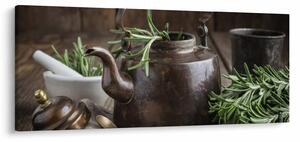 Tablou - Ceainic cu rozmarin (120x50 cm)