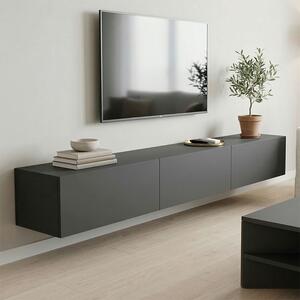 Comoda TV suspendata Rivana cu LED, culoare Gri, 210 x 35 x 30 cm