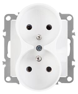 Priză dublă cu împământare OSTE JNH002-G White