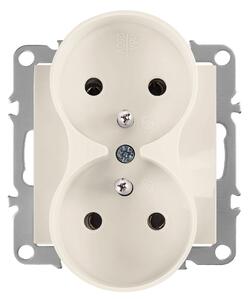 Priză dublă cu împământare OSTE JNH002-G Beige