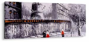 Tablou - Pictură în ulei a orașului II. (120x50 cm)